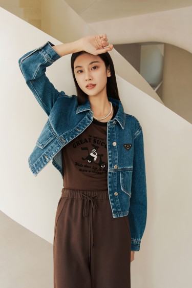 VINTAGE<br> 牛仔蓝短外套