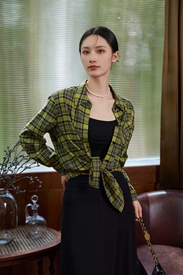 IN STYLE<br>色织格纹衬衫