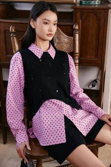 FASHION<br>粉色波点印花面料
