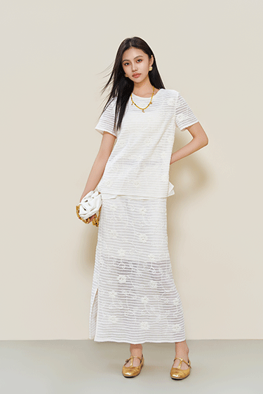IN STYLE<br>重工提花肌理感白套...